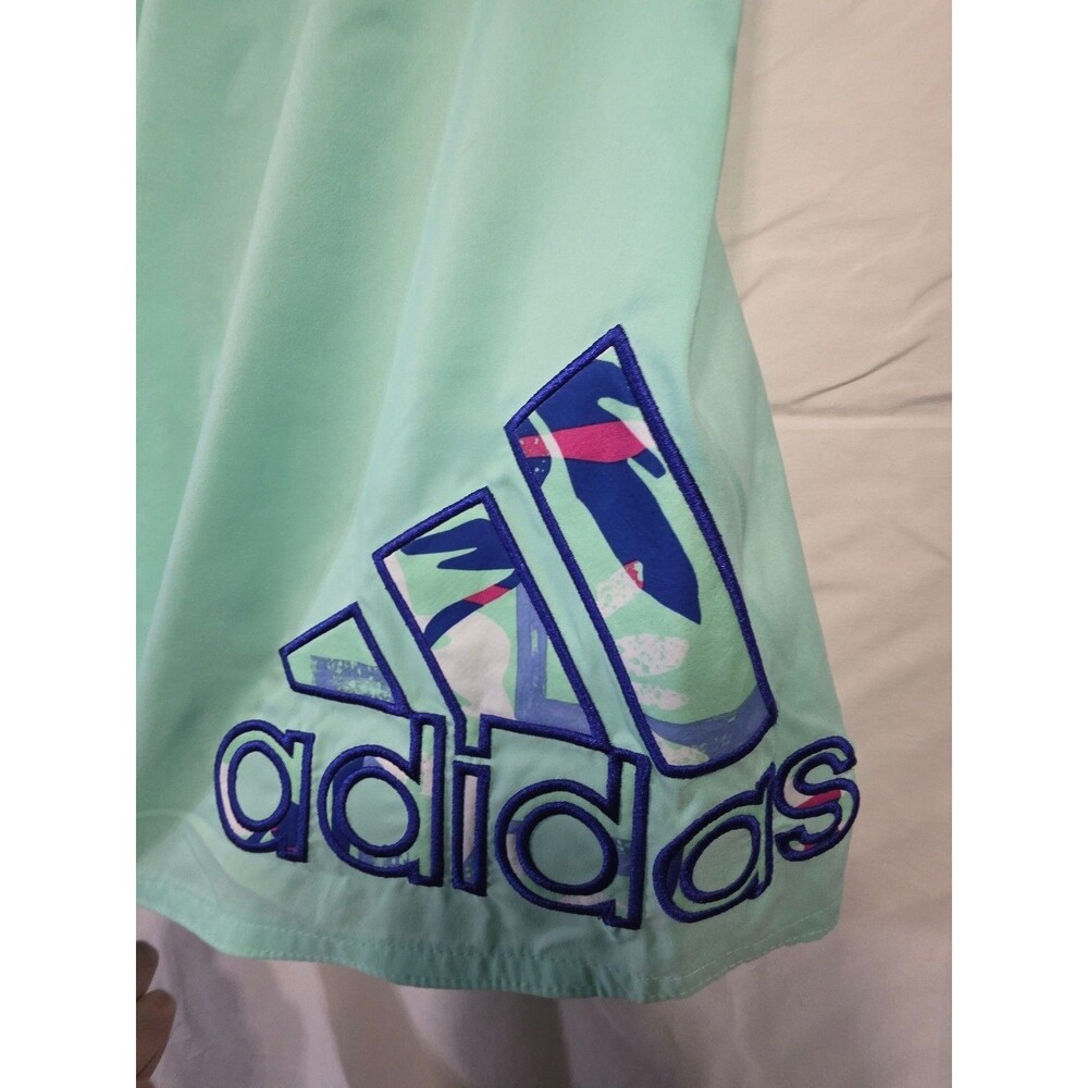adidas boy's Swim Shorts XS Mint Green Classic Drawstring Trunks - Picture 3 of 6